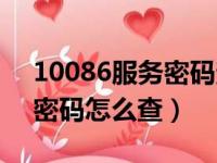 10086服务密码查询短信格式（10086服务密码怎么查）