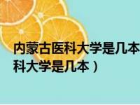 内蒙古医科大学是几本?是一本、二本还是三本?（内蒙古医科大学是几本）