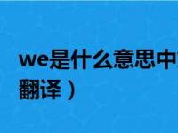 we是什么意思中文翻译成（we什么意思中文翻译）