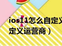 ios11怎么自定义运营商号码（ios11怎么自定义运营商）