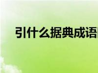 引什么据典成语四个字（引什么据什么）