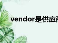 vendor是供应商的意思吗（vendors）