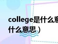 college是什么意思翻译成中文（college是什么意思）