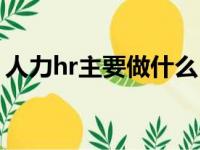 人力hr主要做什么（hr人力资源是干什么的）