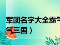 军团名字大全霸气三国网名（军团名字大全霸气三国）