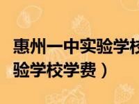 惠州一中实验学校学费一年多少（惠州一中实验学校学费）