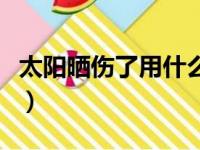 太阳晒伤了用什么药膏（被太阳晒伤擦什么药）