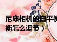 尼康相机的白平衡调节在什么地方（尼康白平衡怎么调节）