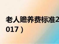 老人赡养费标准2017最新（老人赡养费标准2017）