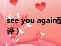 see you again翻译谐音（see you again翻译）