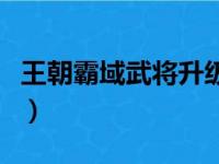 王朝霸域武将升级经验（王朝霸域武将转生卡）